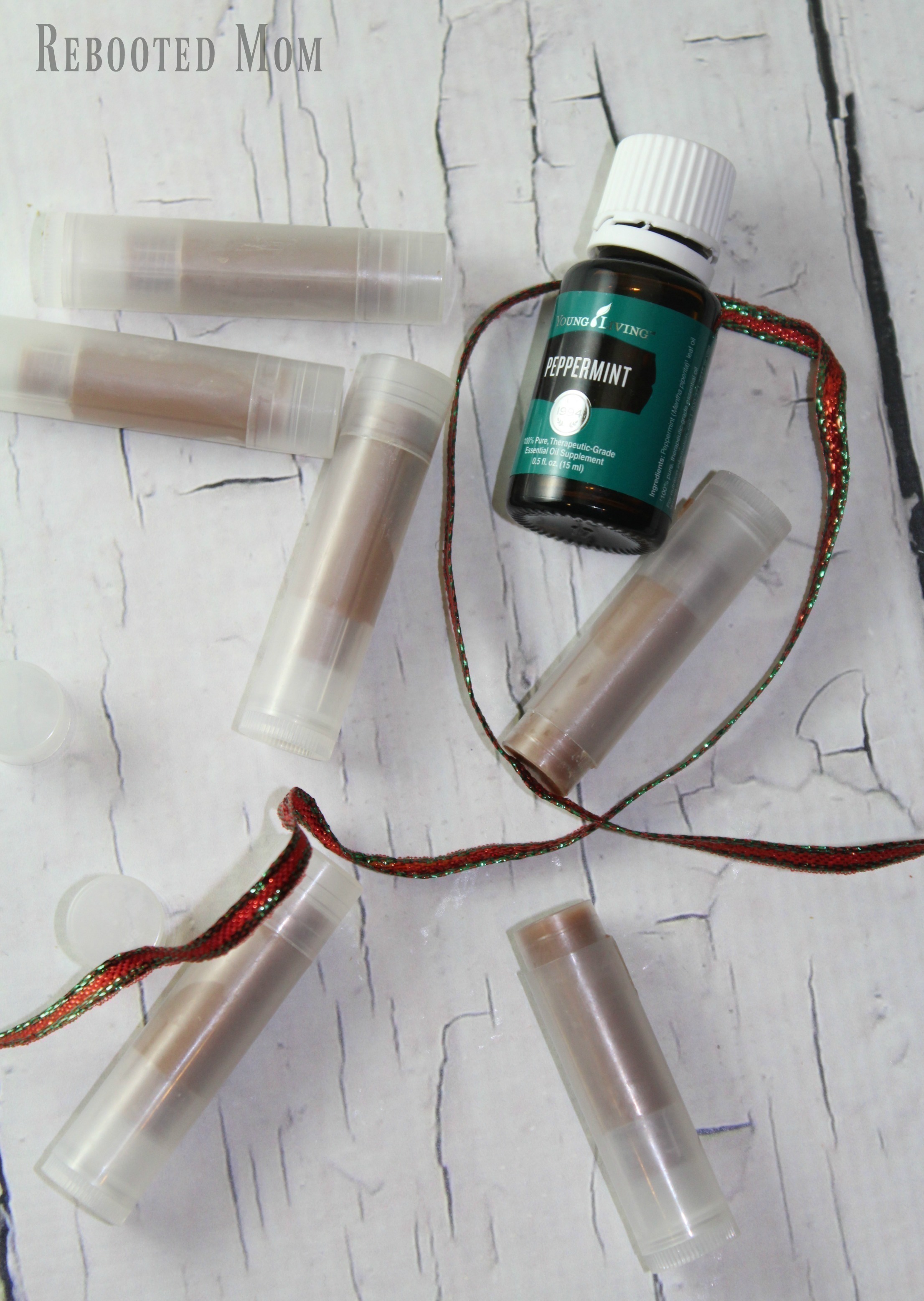 This Peppermint Chocolate Lip Balm with Essential Oils is SO easy to make - and is pretty awesome to give as a gift!
