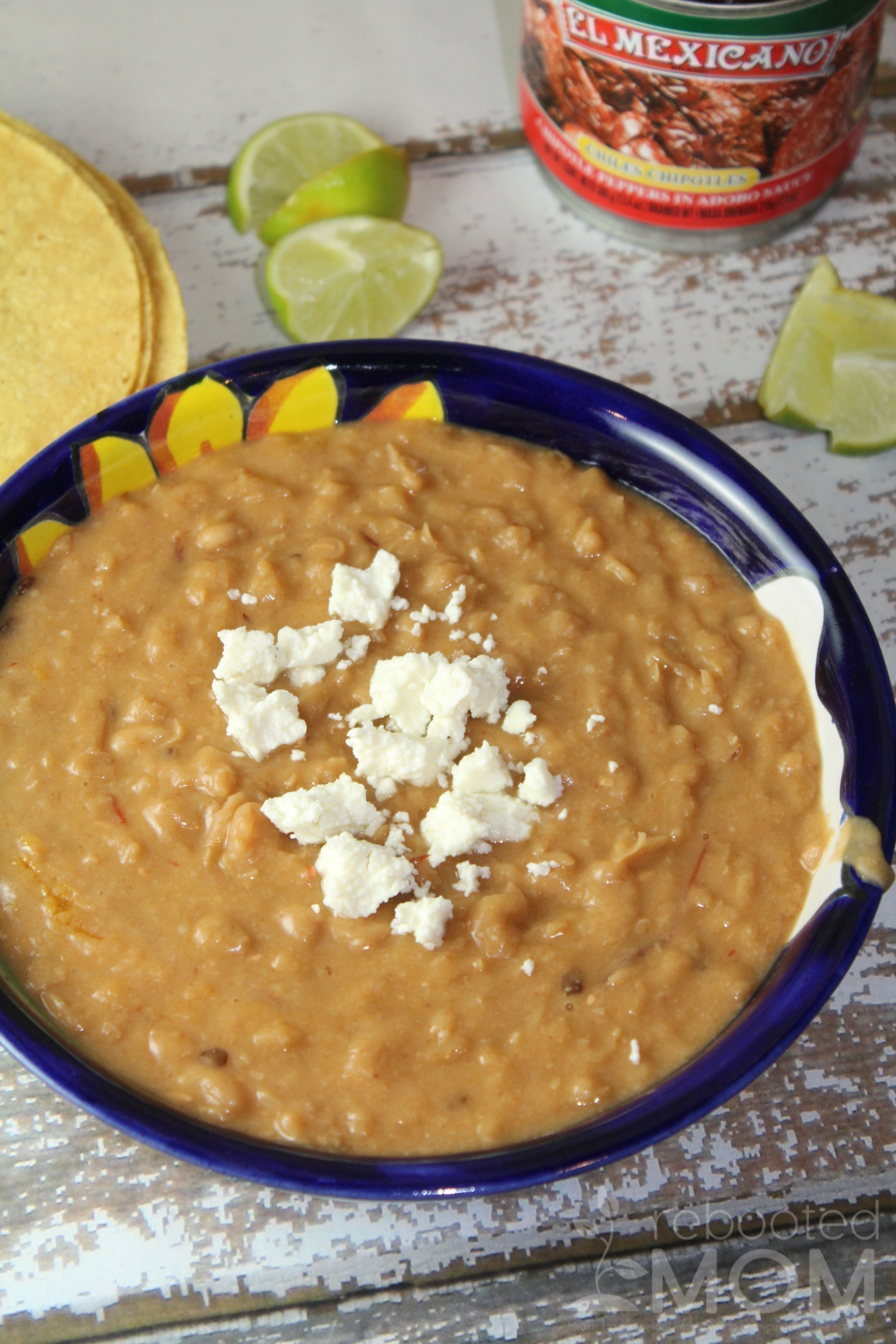 Combine peruano beans with a few chipotle peppers and chipotle sauce to make creamy refried beans with lots of zip that are perfect for burritos, enchiladas, or even for dipping tortilla chips.