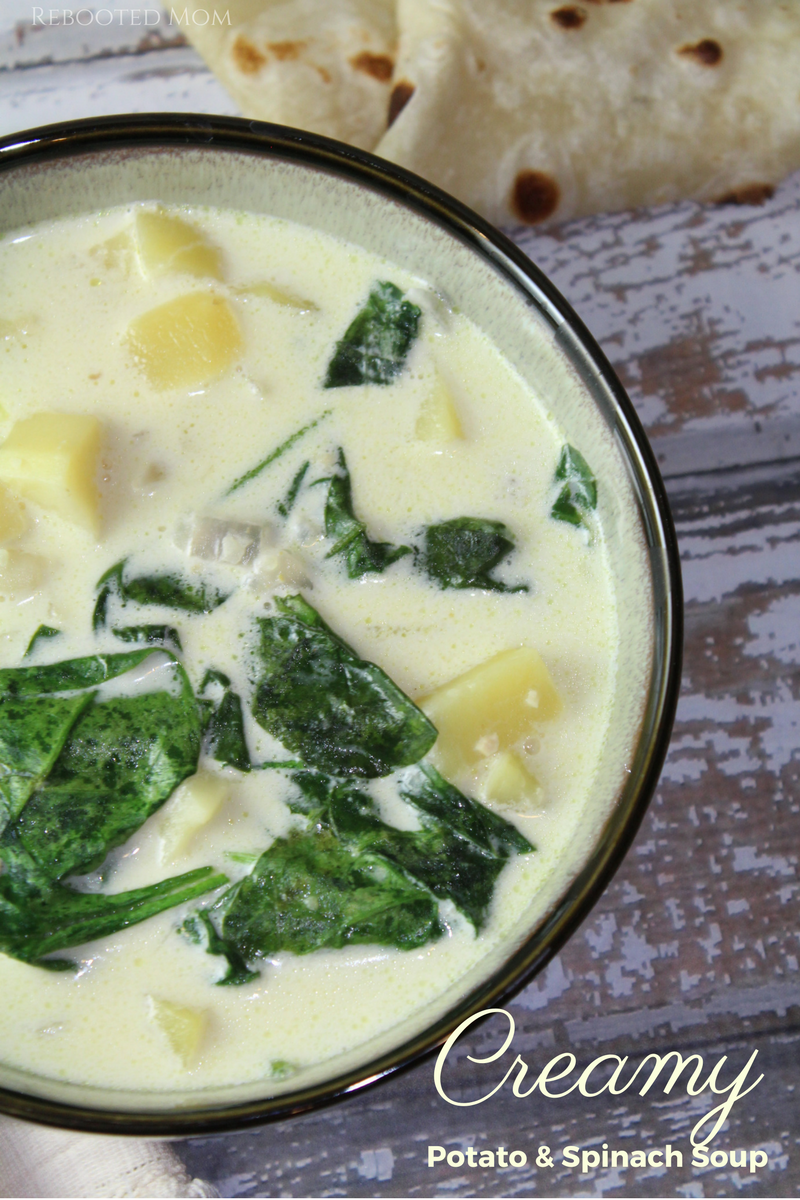 Combine diced potatoes and fresh spinach in a rich, flavorful Potato & Spinach soup that takes just minutes to put together.