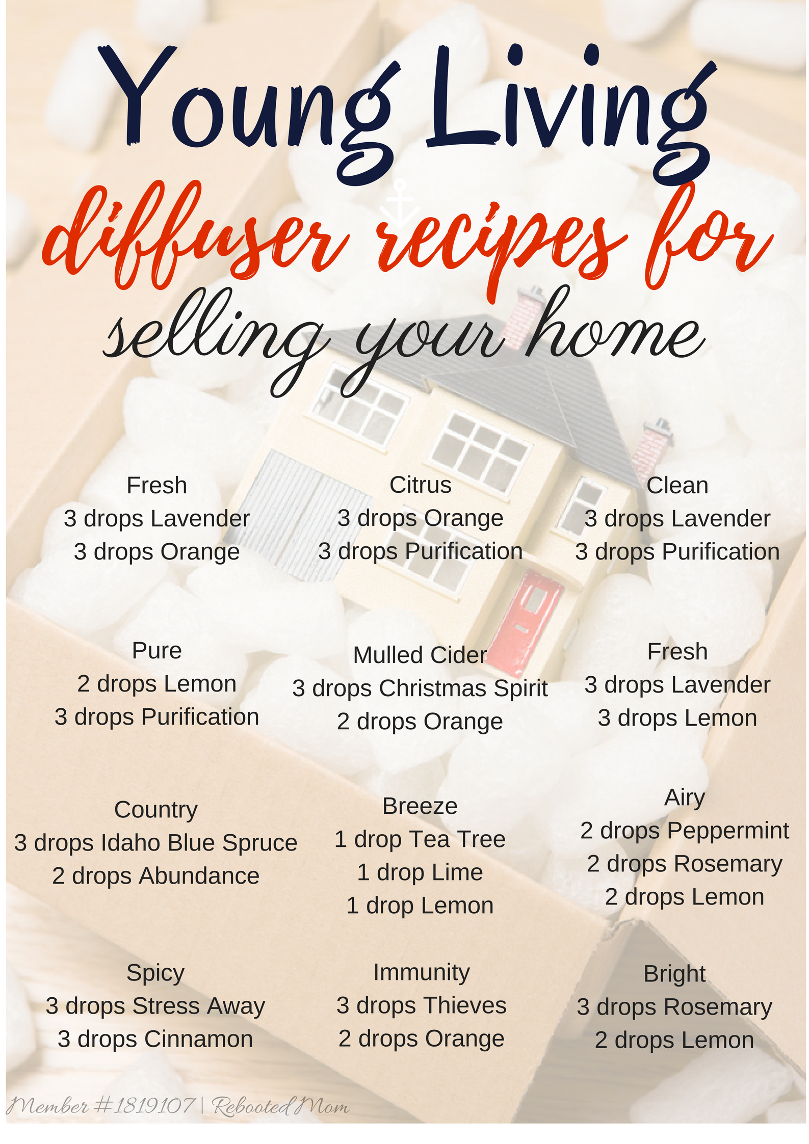 Young Living Diffuser Recipes for Selling your Home