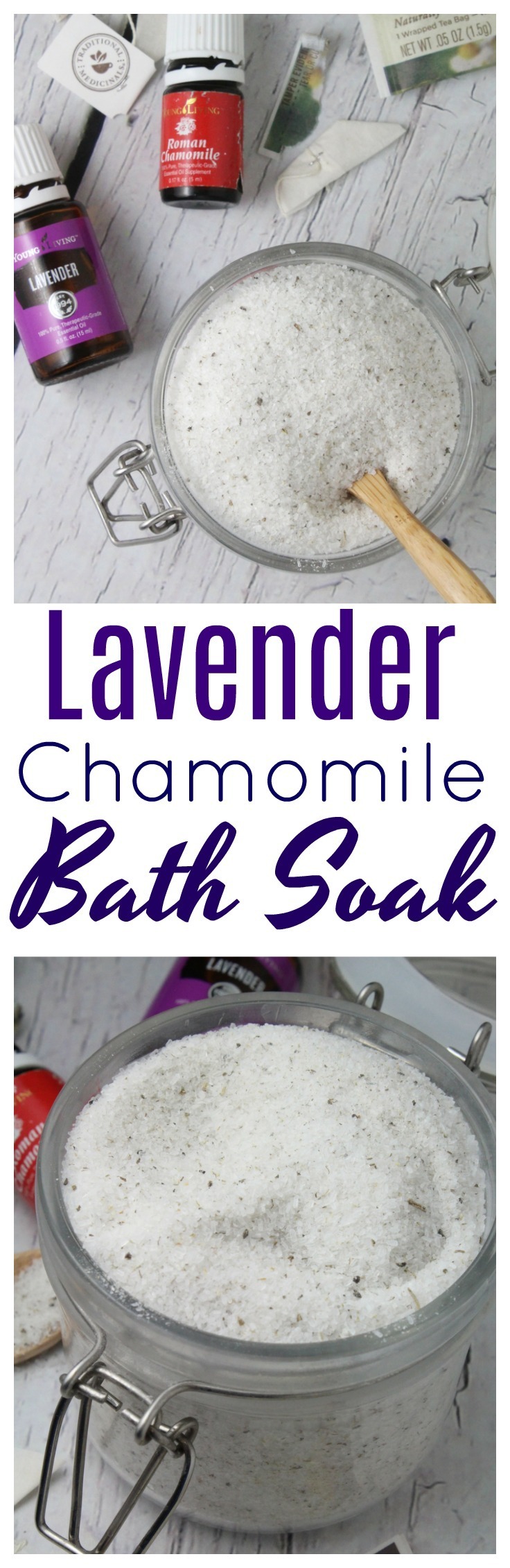 This Relaxing Lavender Chamomile Herbal Bath Soak is incredibly easy to make and great to gift! #handmade | #gift | #DIY 