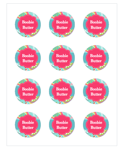 Boobie Butter Labels Avery 22807