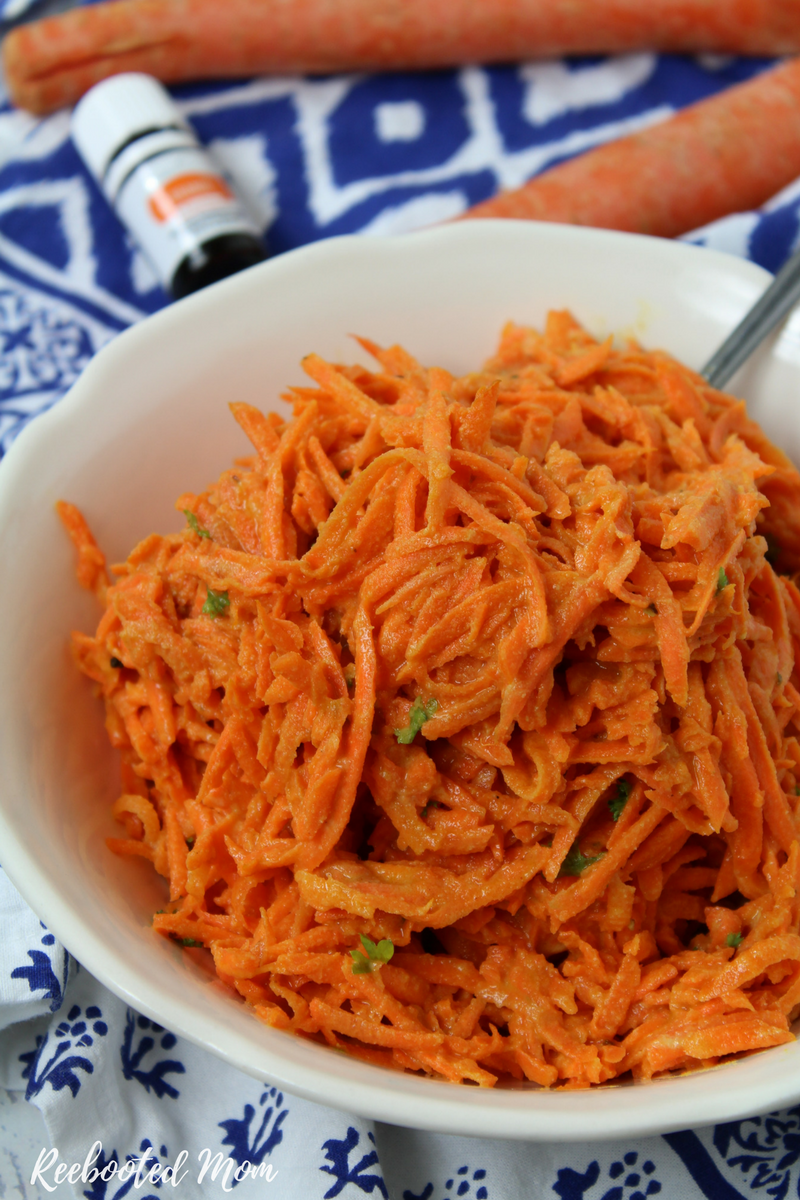 Grated carrots blend with dijon mustard, and fresh squeezed lemon juice and honey to make a salad that's incredibly simple to make and wonderful for you!