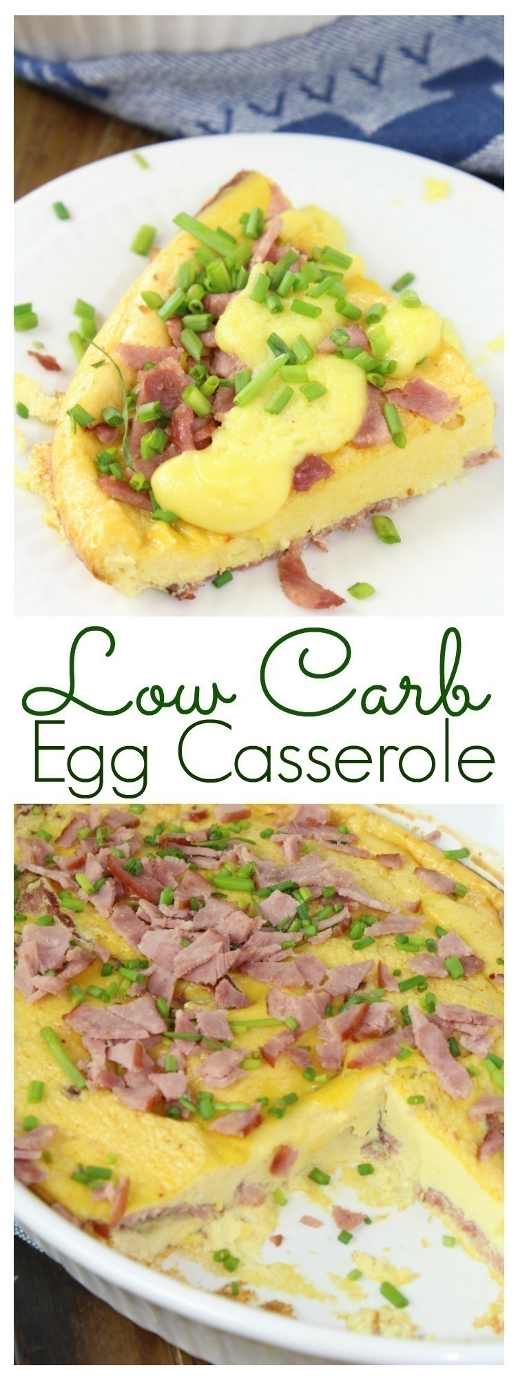 Combine eggs with your favorite breakfast meat in a delightful, low carb, breakfast casserole.