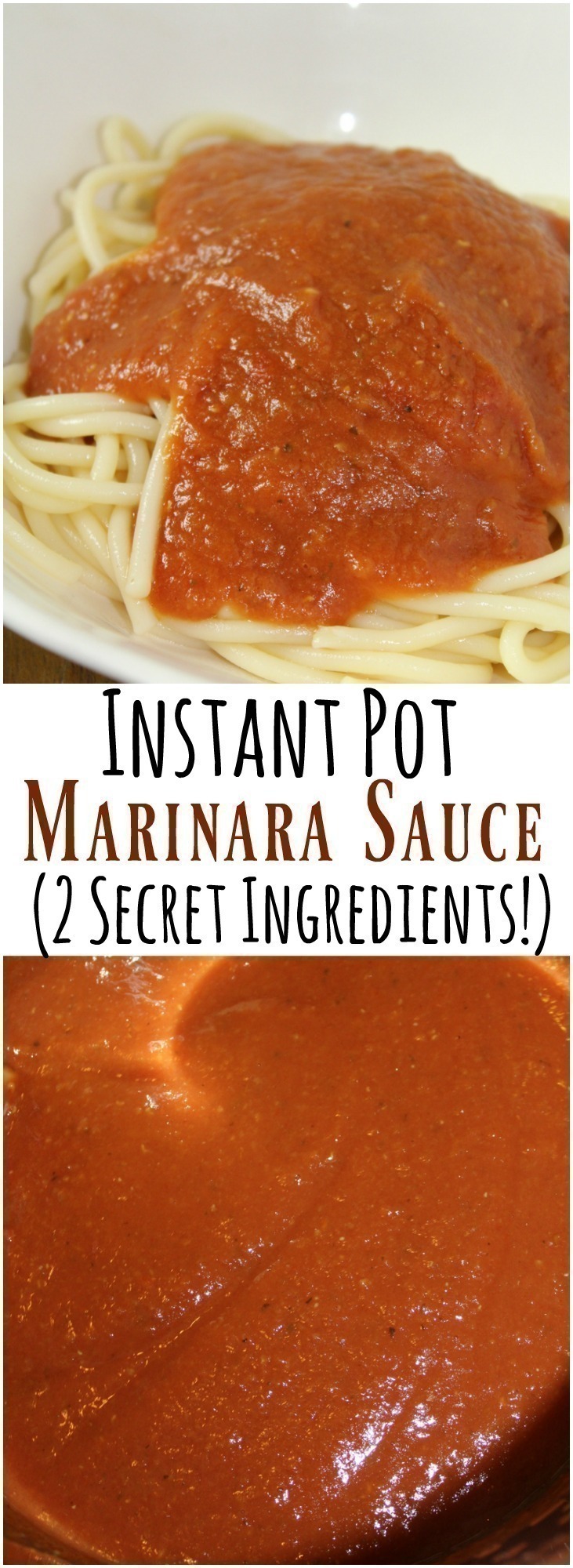 This marinara sauce combines basic tomatoes with 2 secret ingredients to make just over 8 cups ~ all in under 30 minutes in your Instant Pot!
