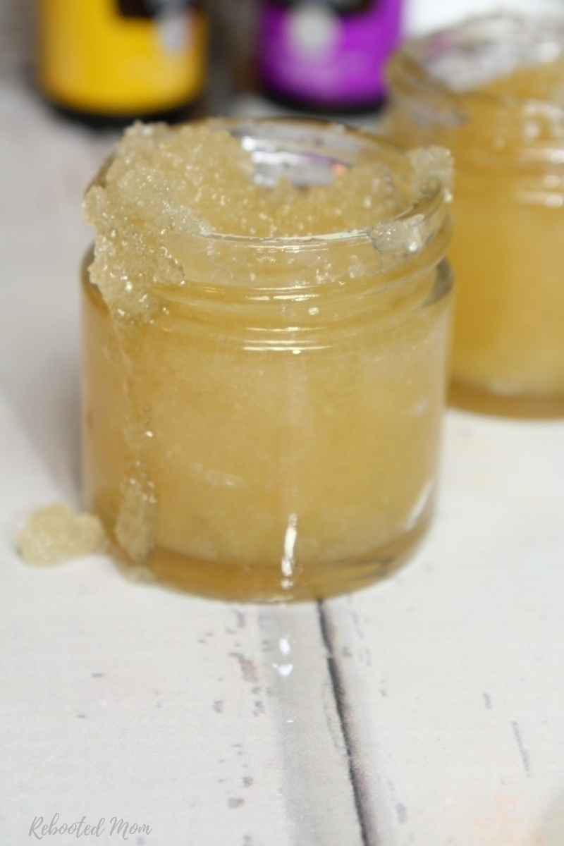 Soothe and moisturize dry, chapped lips with this easy lemon lavender honey lip scrub!