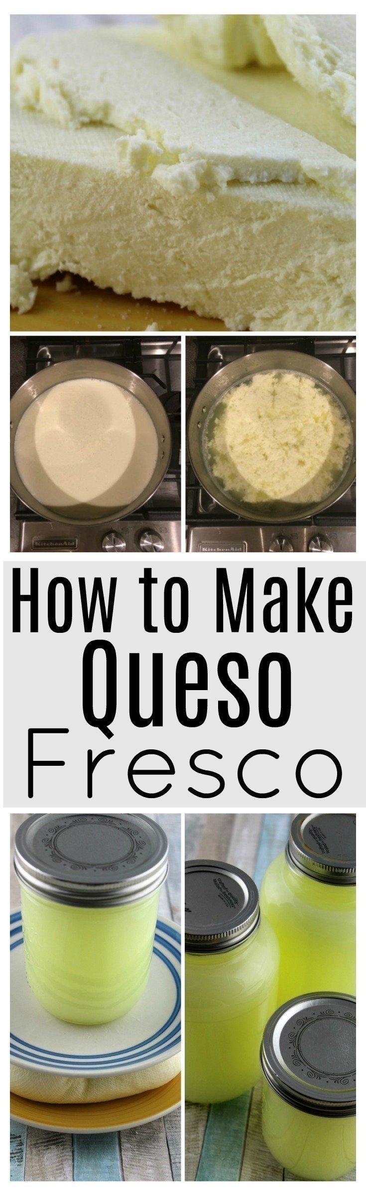 Making your own Mexican Queso Fresco (fresh cheese) is easier than you think! It's delicious and creamy and so easy to make at home.