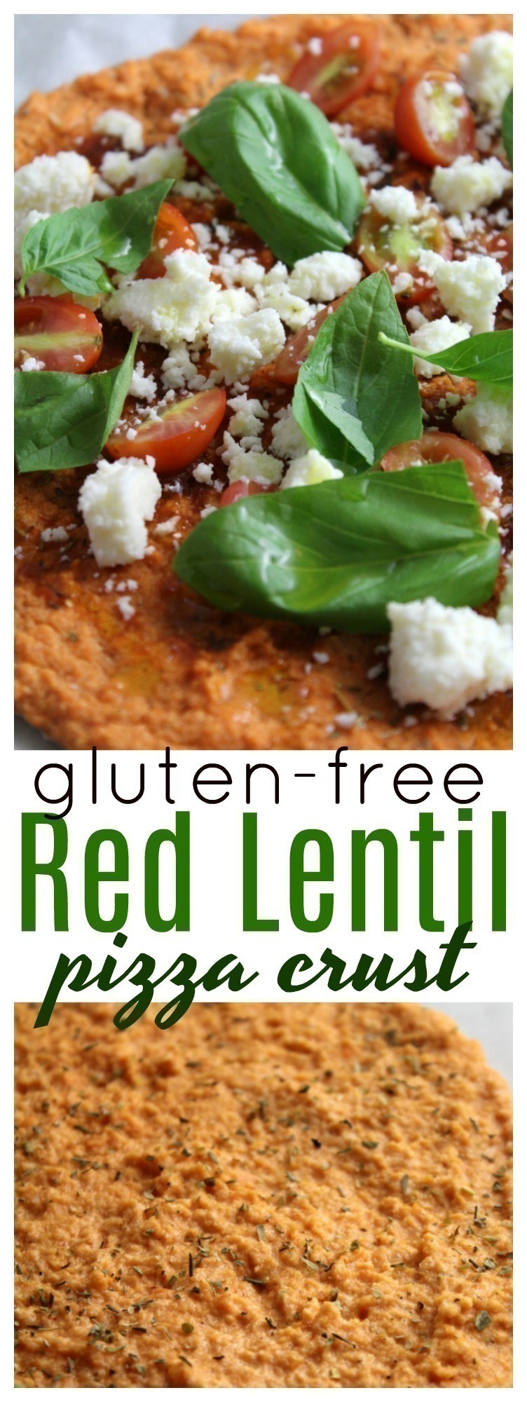 This Red Lentil Pizza Crust is super easy to whip up, gluten-free and great for a meatless meal. It pairs up super with homemade marinara sauce, and fresh cheese. Yum!