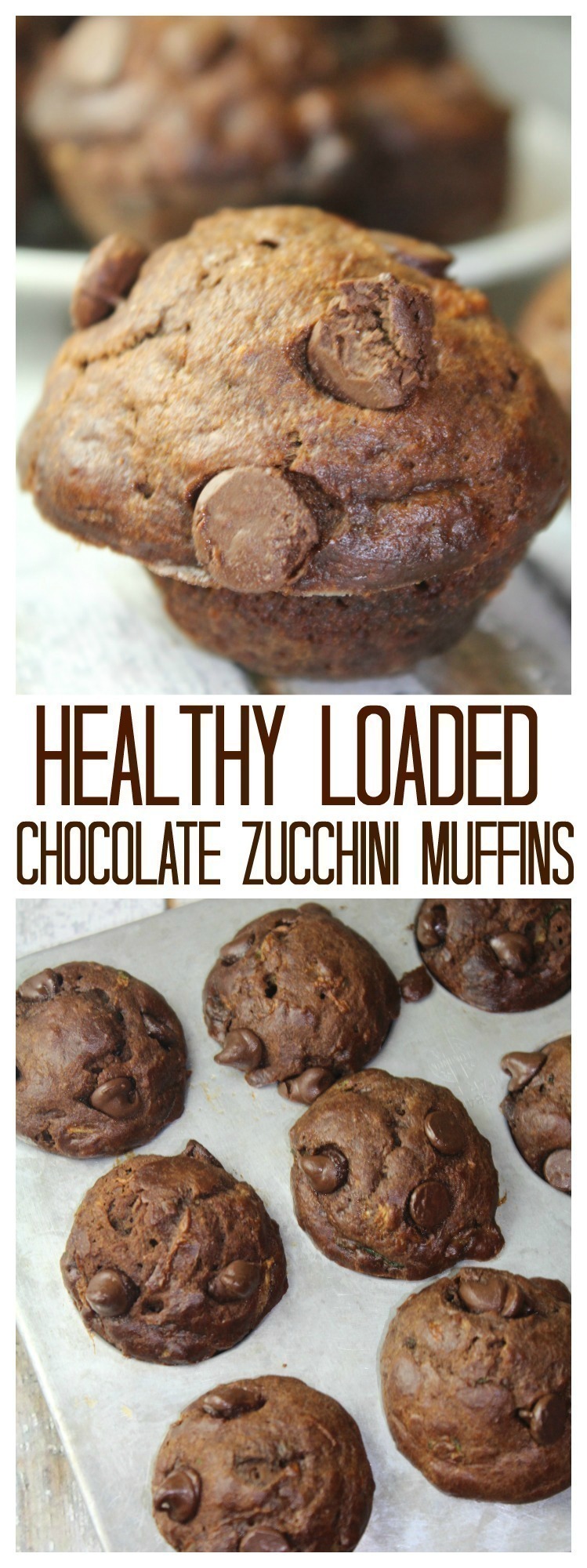 Simple ingredients transformed into beautifully rich, healthy double chocolate zucchini muffins that are perfect for little hands!