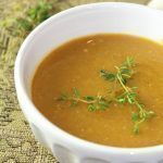 Pumpkin Chipotle Soup: a delicious blend of pumpkin, apples and potatoes taken up a notch with the spicy addition of chipotle peppers in a soup that's to die for!