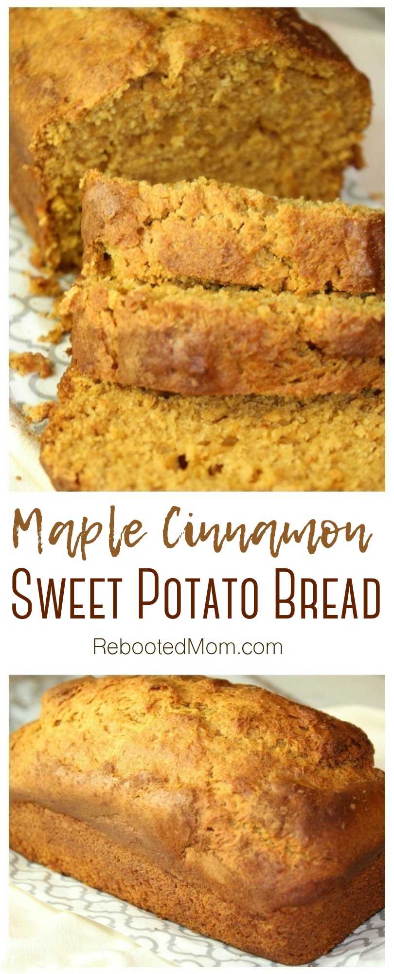 Our maple sweet potato bread blurs the line between breakfast and dessert & combines subtle spices of maple syrup, and sweet potatoes into one yummy loaf.