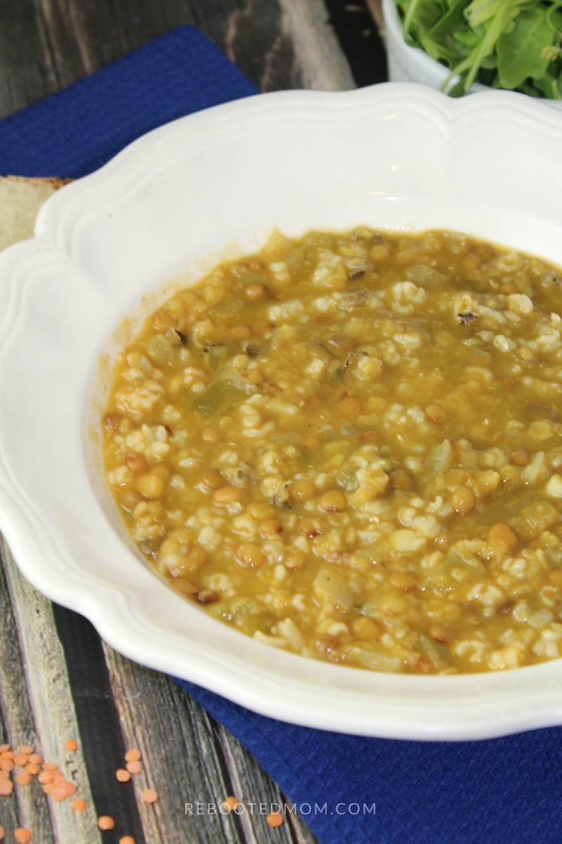 A healthy combination of wild rice and lentils in a wholesome, flavorful veggie broth.