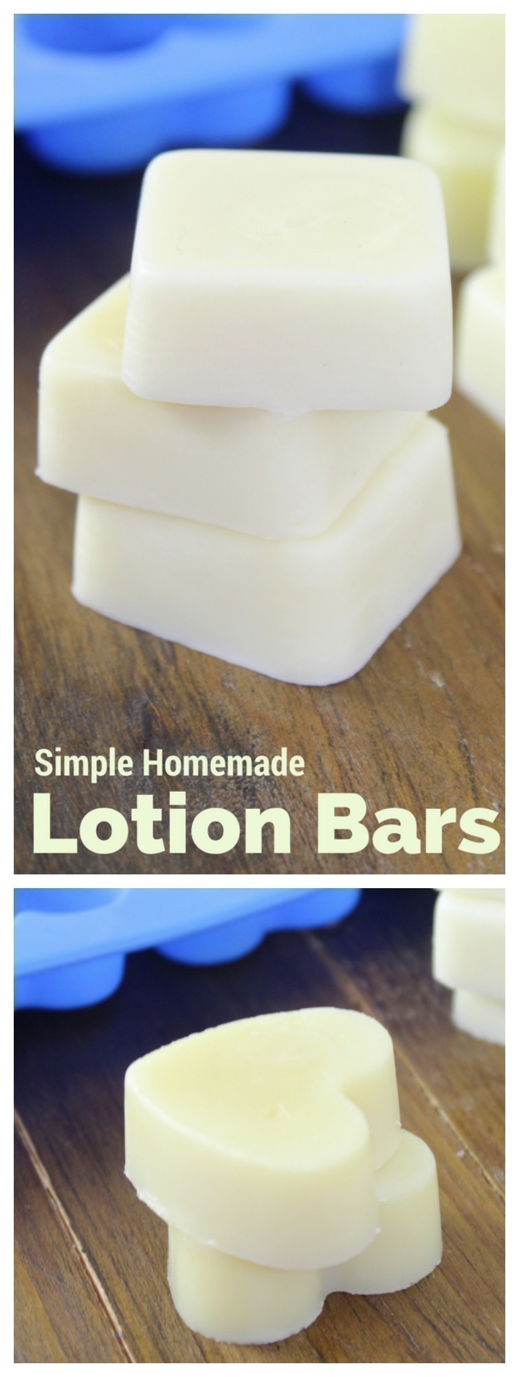 These simple, homemade lotion bars are an incredibly cute and easy way to moisturize dry skin!