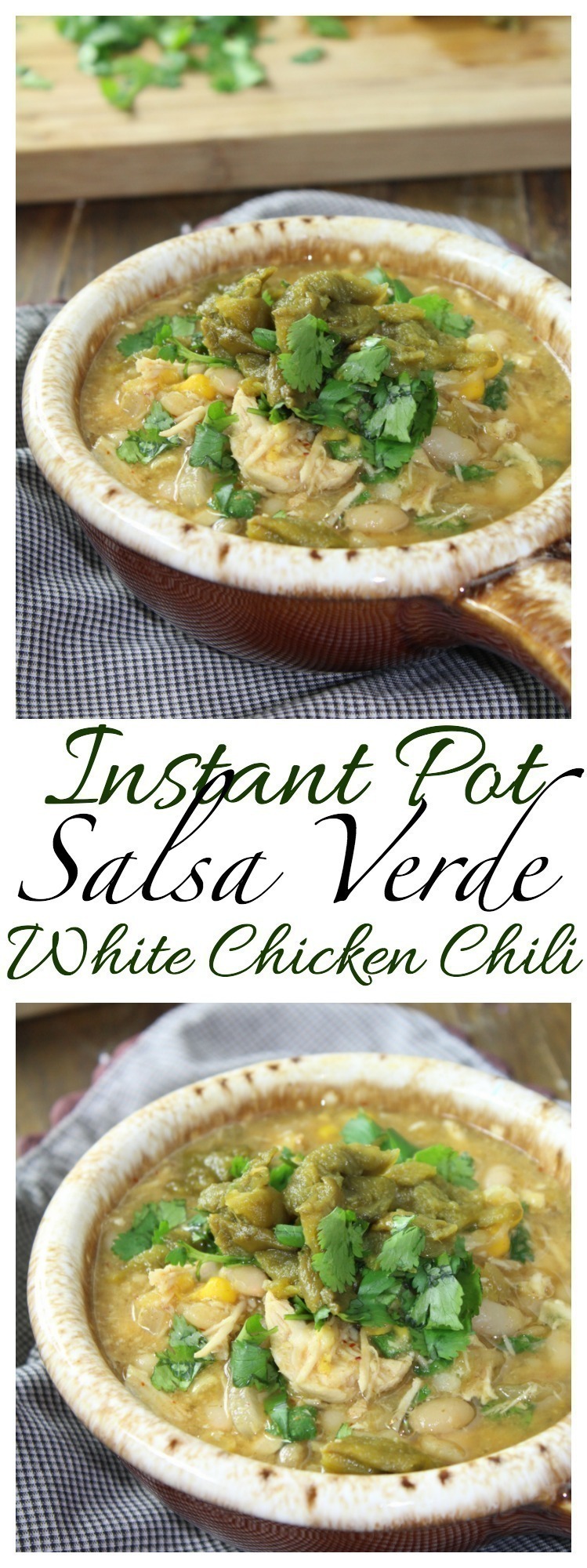 This Salsa Verde White Chicken Chili combines smoky green chiles, chicken and beans to make a comforting soup that's easy to make in the pressure cooker.