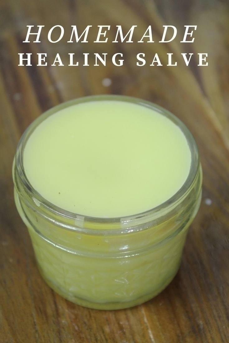 This homemade healing salve requires a few simple ingredients & is perfect for cuts, scrapes, burns, and times when your skin needs an extra little help.