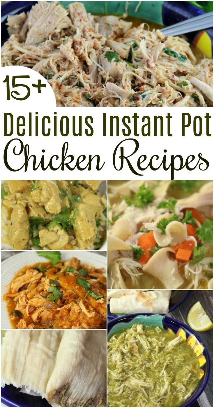 The Instant Pot is a huge time saver in the kitchen! Here are 15+ delicious Instant Pot chicken recipes your family will love!  #InstantPot #PressureCooker #Chicken #easydinner