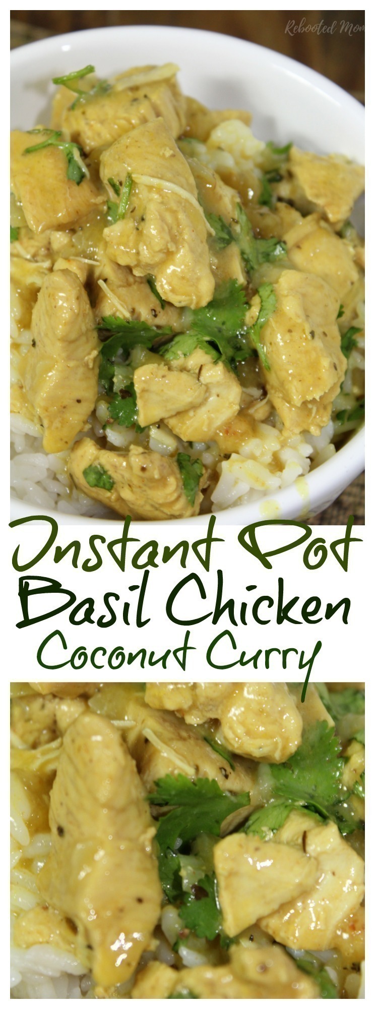 An incredibly easy basil chicken coconut curry created in less than 15 minutes using your Instant Pot.