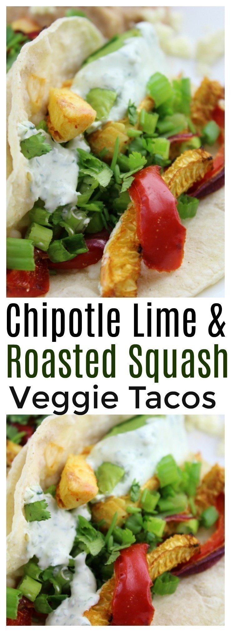 Use up your bounty of summer vegetables with this fun twist on meatless tacos! Enjoy yellow squash roasted in a blend of chipotle, lime and garlic and stuffed in tacos garnished with fresh vegetables - completely amazing!