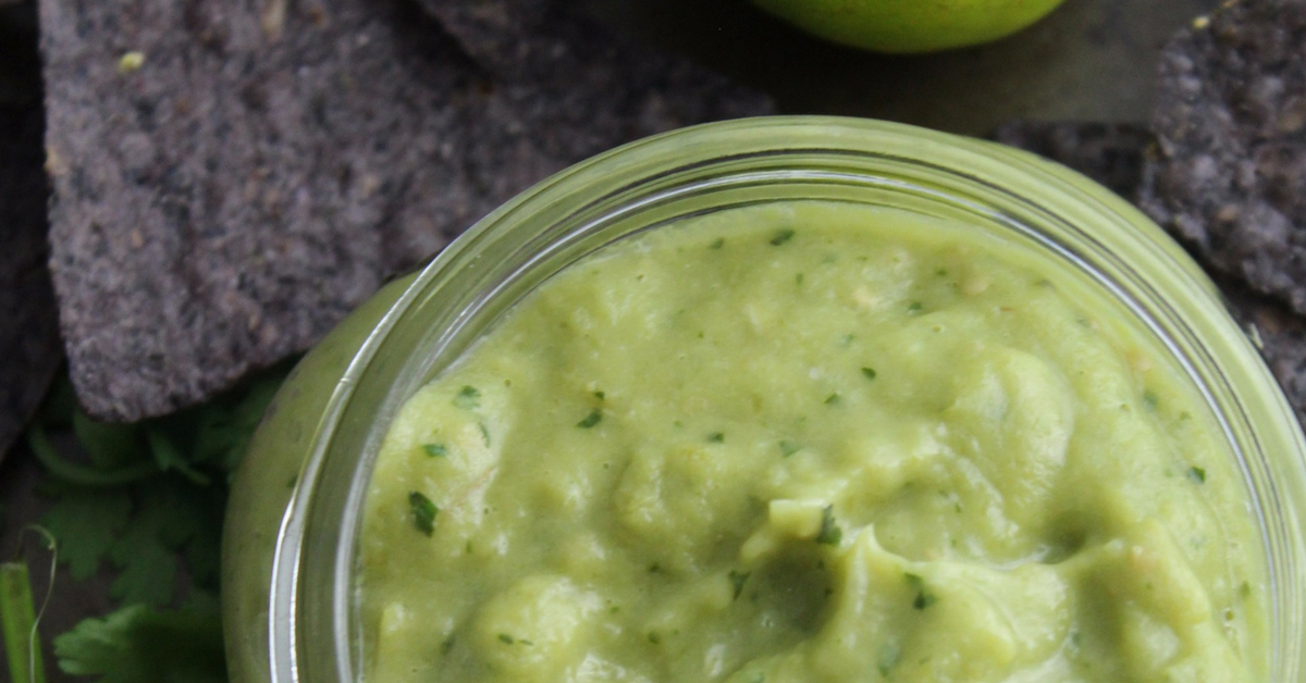 Roasted Tomatillo and Avocado Salsa Verde Rebooted Mom