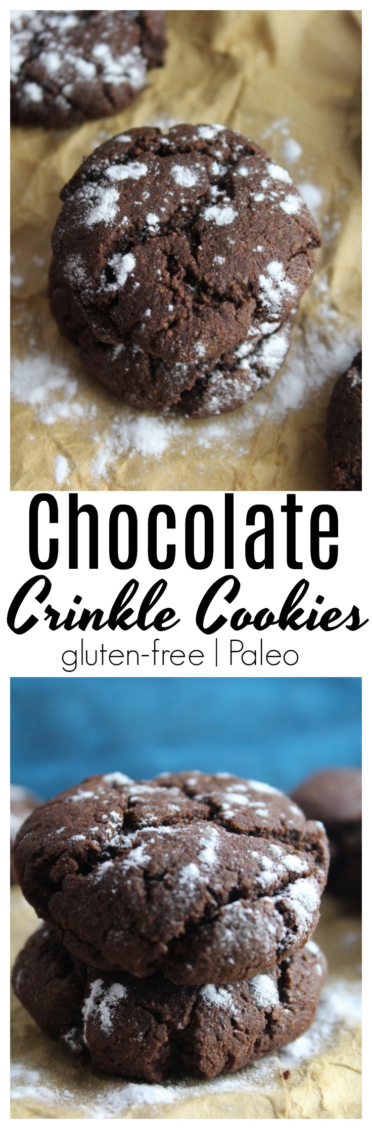 These healthy chocolate crinkle cookies are every chocolate lovers dream! They are gluten-free, Paleo and incredibly easy to make! #cookies #paleo #glutenfree