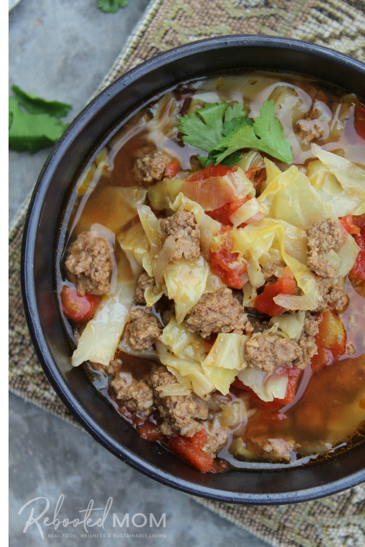 This comforting Instant Pot Beef and Cabbage Soup requires simple ingredients that come together easily in the Instant Pot for a comforting family meal!