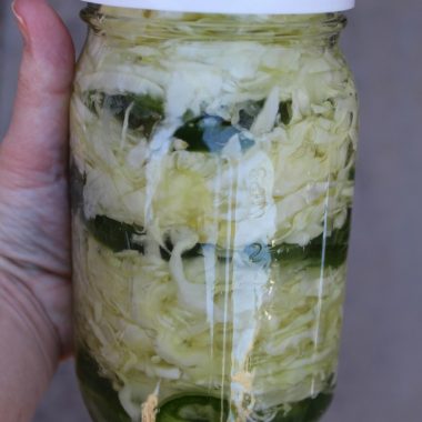 Fermented Cabbage and Jalapeño Slaw
