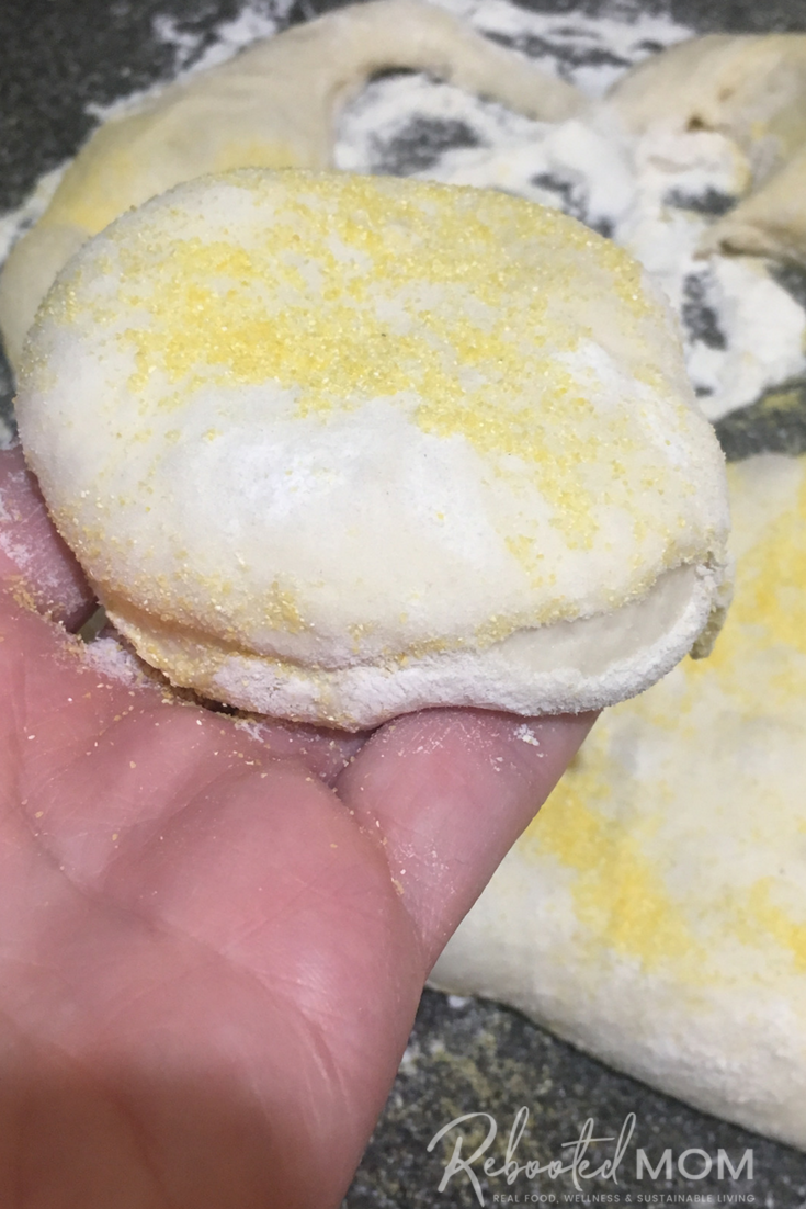 These soaked grain english muffins are a testament to traditional food preparation. Combine simple ingredients, soaked over time, to produce a wonderful, homemade english muffin that your family will love! #englishmuffins #soakedgrains #traditional #breadmaking #rawmilk 