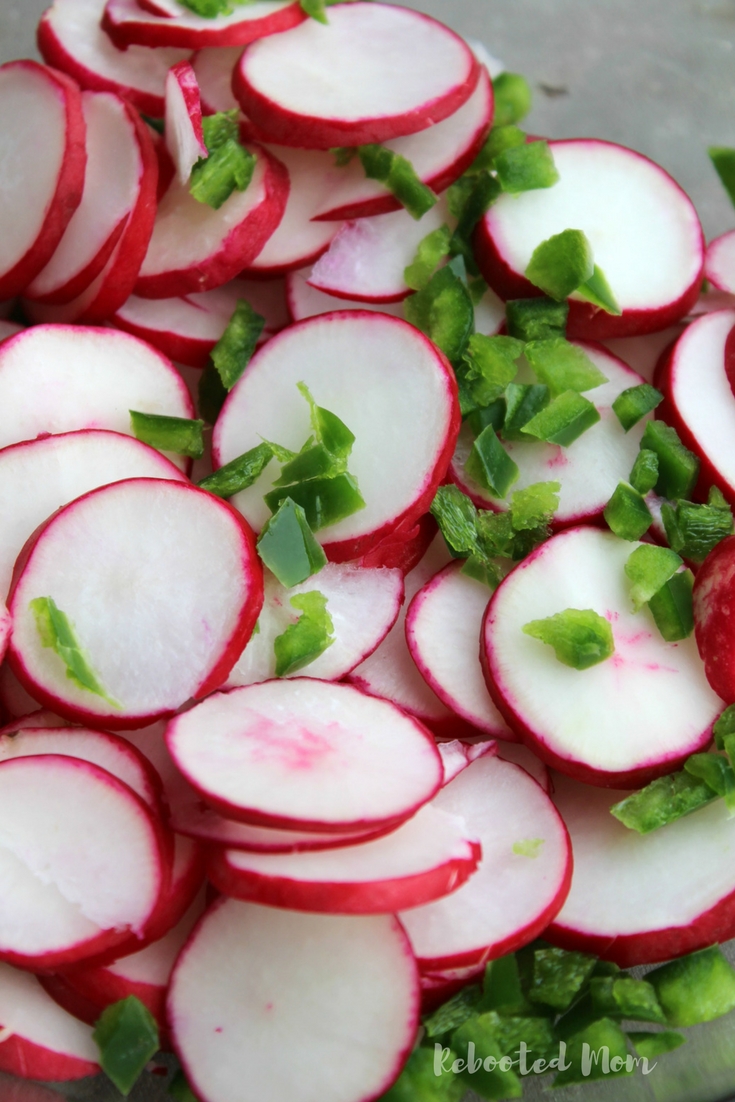 An unusual twist to radishes, these sweet and spicy pickled radishes are easy to make and perfect on tacos! #radishes #pickledradish #spicy #tacos #preserving #canning