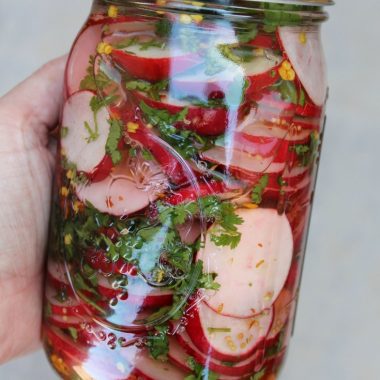 Sweet and Spicy Pickled Radishes