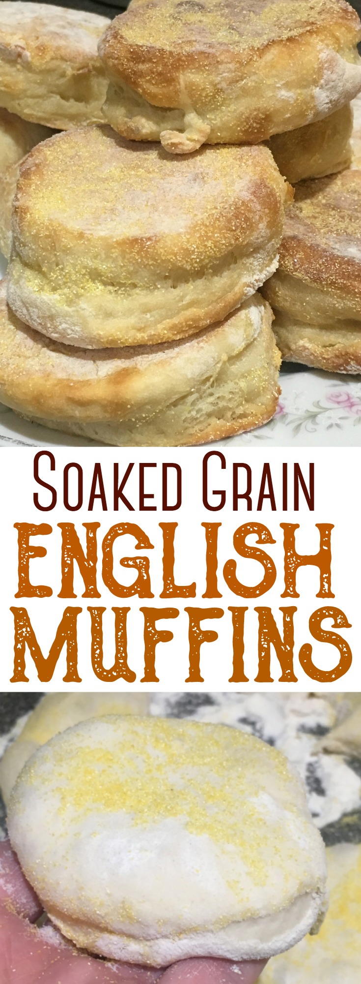 These soaked grain english muffins are a testament to traditional food preparation. Combine simple ingredients, soaked over time, to produce a wonderful, homemade english muffin that your family will love! #englishmuffins #soakedgrains #traditional #breadmaking #rawmilk