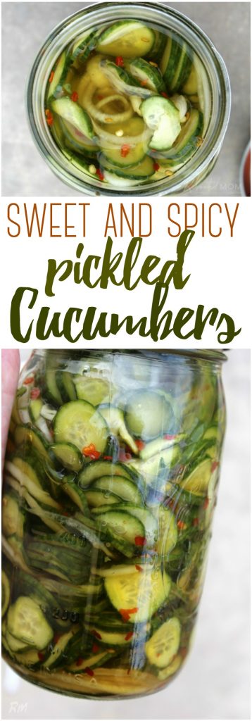 Sweet and Spicy Pickled Cucumbers | Rebooted Mom