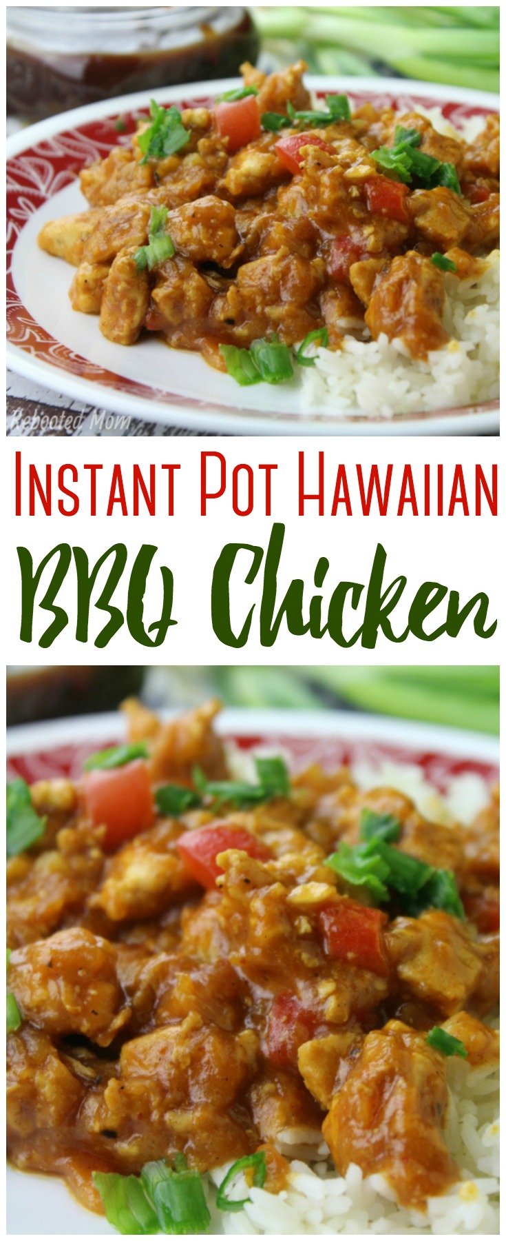 Skip expensive restaurant take-out and eat dinner at home! This Instant Pot Hawaiian BBQ Chicken is made with simple ingredients in less than 20 minutes!   