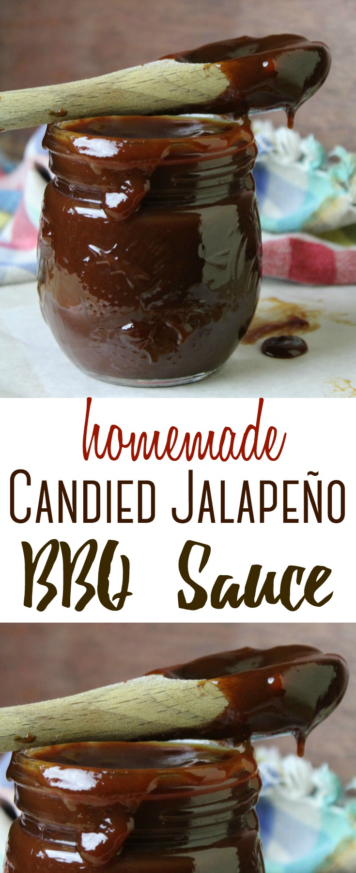 Spice up your backyard cookout with this Candied Jalapeño BBQ Sauce -- full of spicy flavor that's perfect on ribs, burgers or oven baked potatoes!