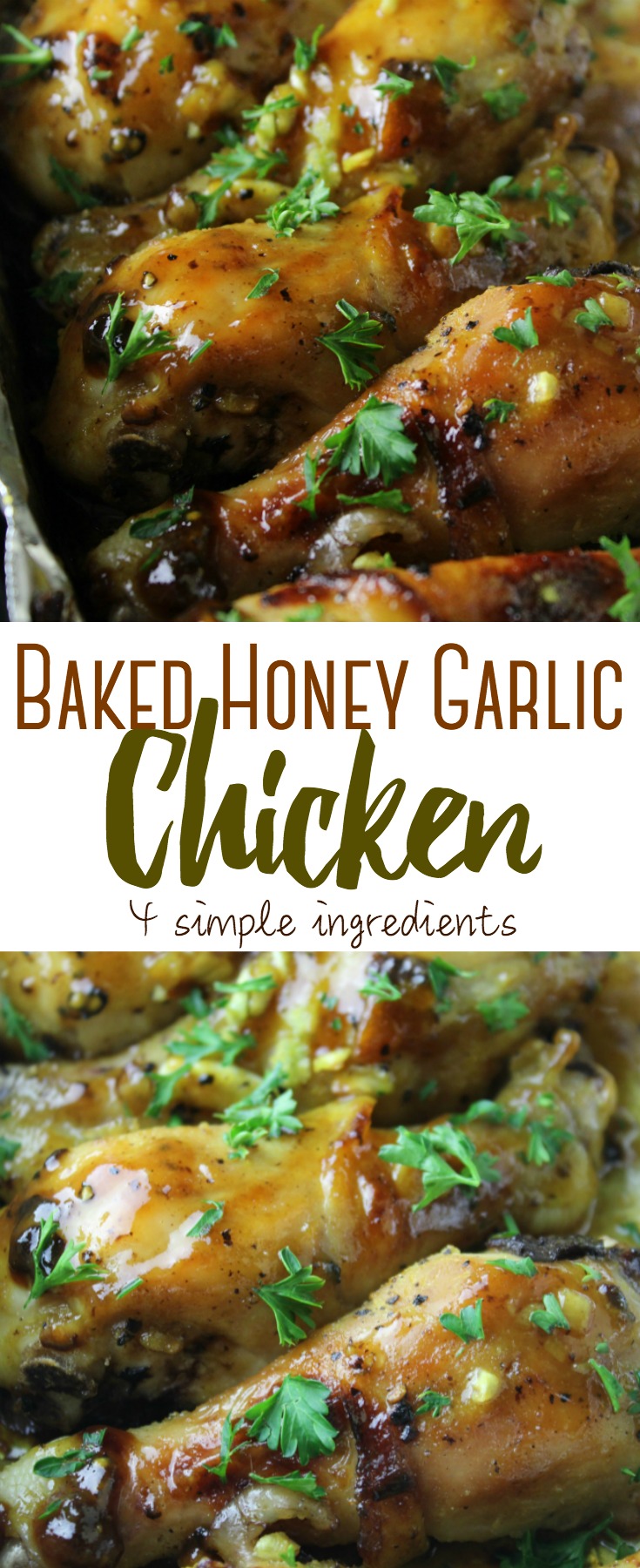 Simple honey garlic chicken drumsticks that are easy to put together with 4 simple ingredients for drumsticks that are finger-lickin' good!!