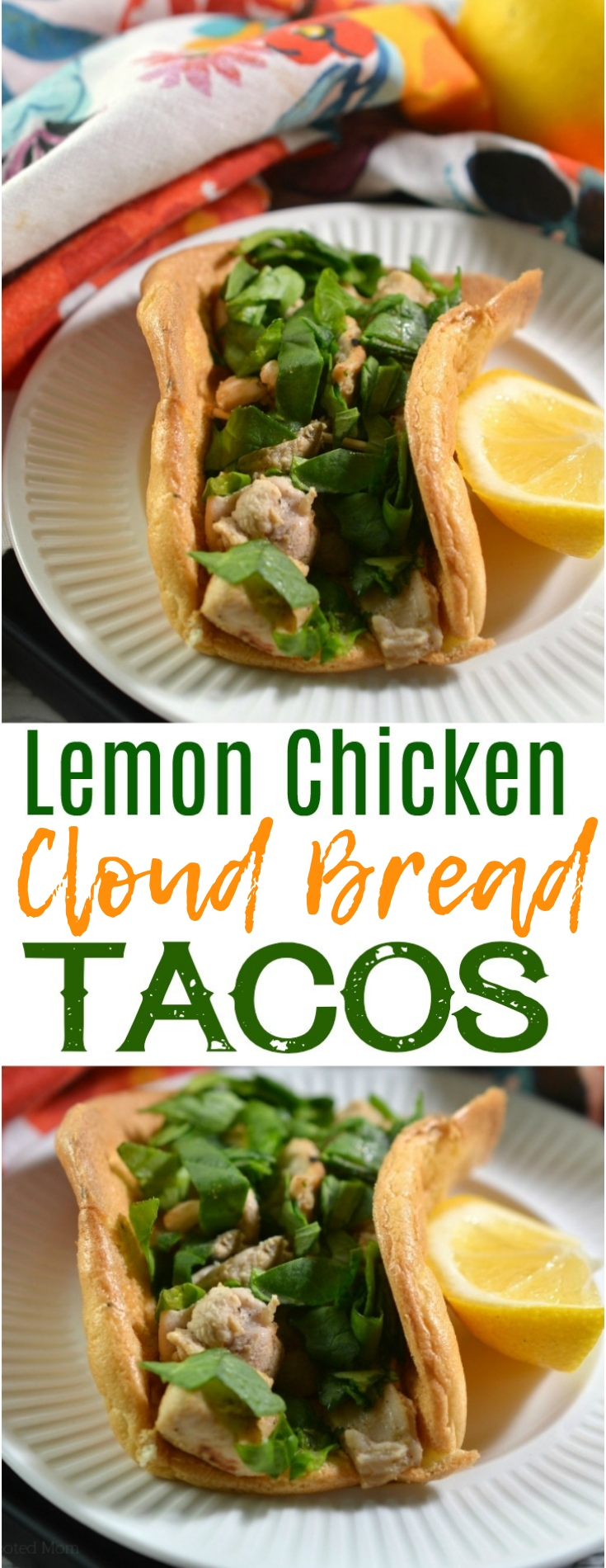 These low-carb lemon chicken cloud bread tacos are not only healthy, they are high in protein and the perfect way to blow your tastebuds!
