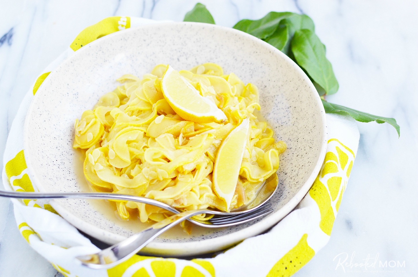 These pretty sautéed yellow squash ribbons are an easy way to dress up your dinner plate and a great way to use an abundance of yellow squash! 