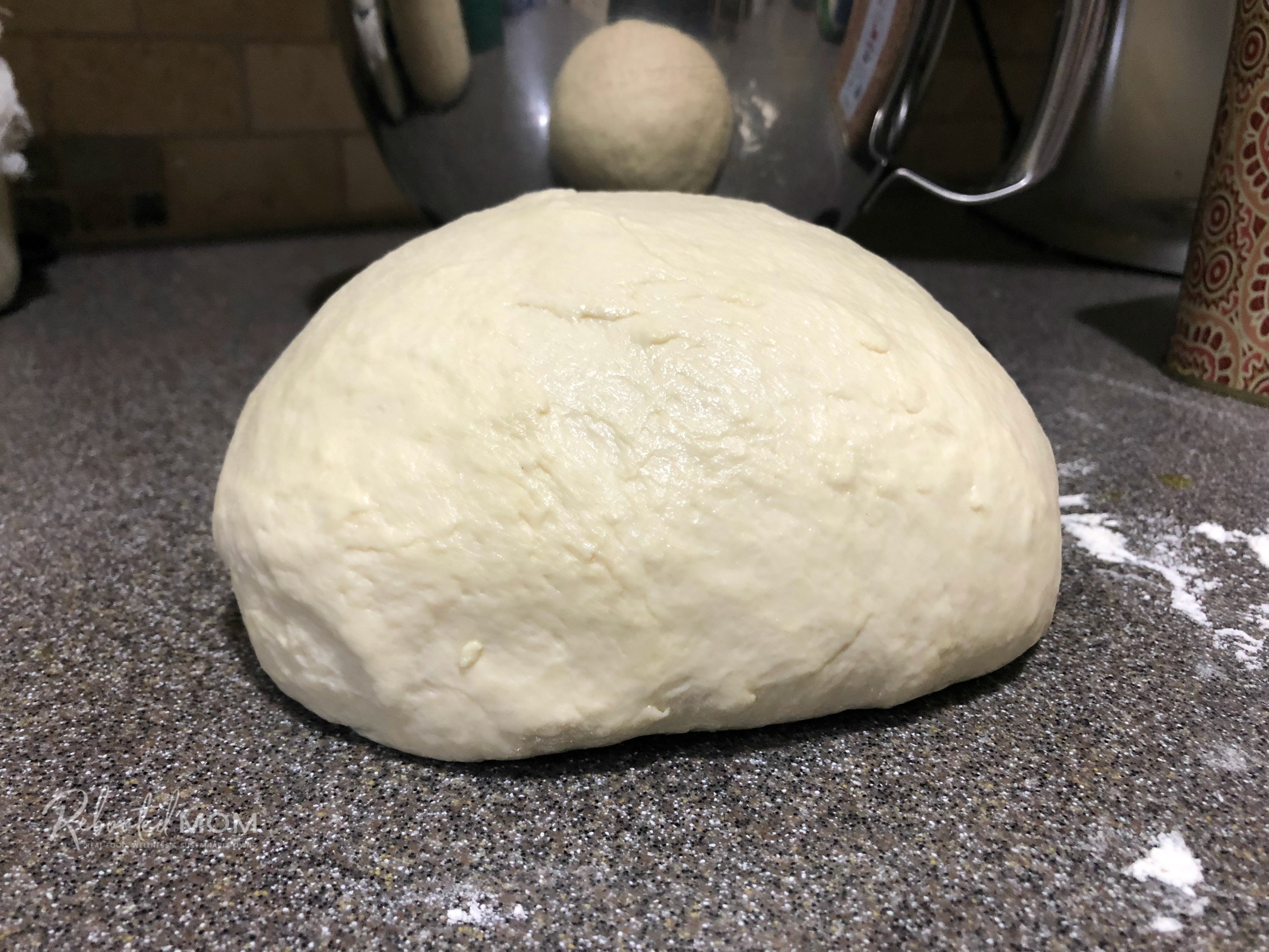 Ball of sourdough before rise \ Easy homemade sourdough bagels you can make at home with your own active sourdough starter. This step by step tutorial makes the most delicious bagels!
