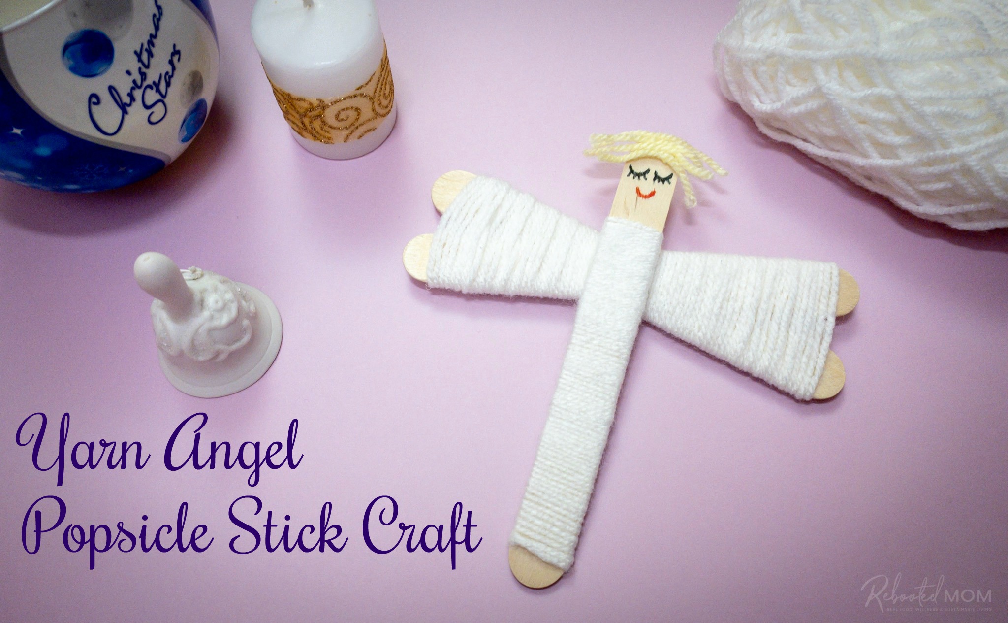 Step by step instructions &  video to help your children create an adorable yarn angel popsicle stick craft you can use as an ornament this holiday season!
