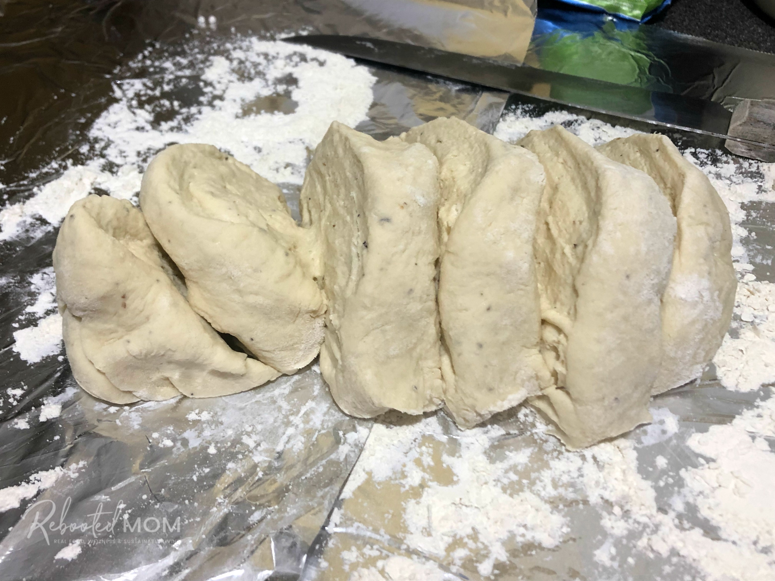 Sectioned Sourdough Dough \\ Delicious sourdough crackers made simply and easily with sourdough discard or unfed starter and seasoned with your favorite herbs!