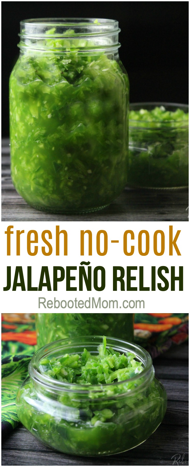 This fresh jalapeño relish is easy to make with simple ingredients that result in an explosion of flavor! It's great on burgers, eggs, tacos and more!  #relish #jalapeno #nocook #canning