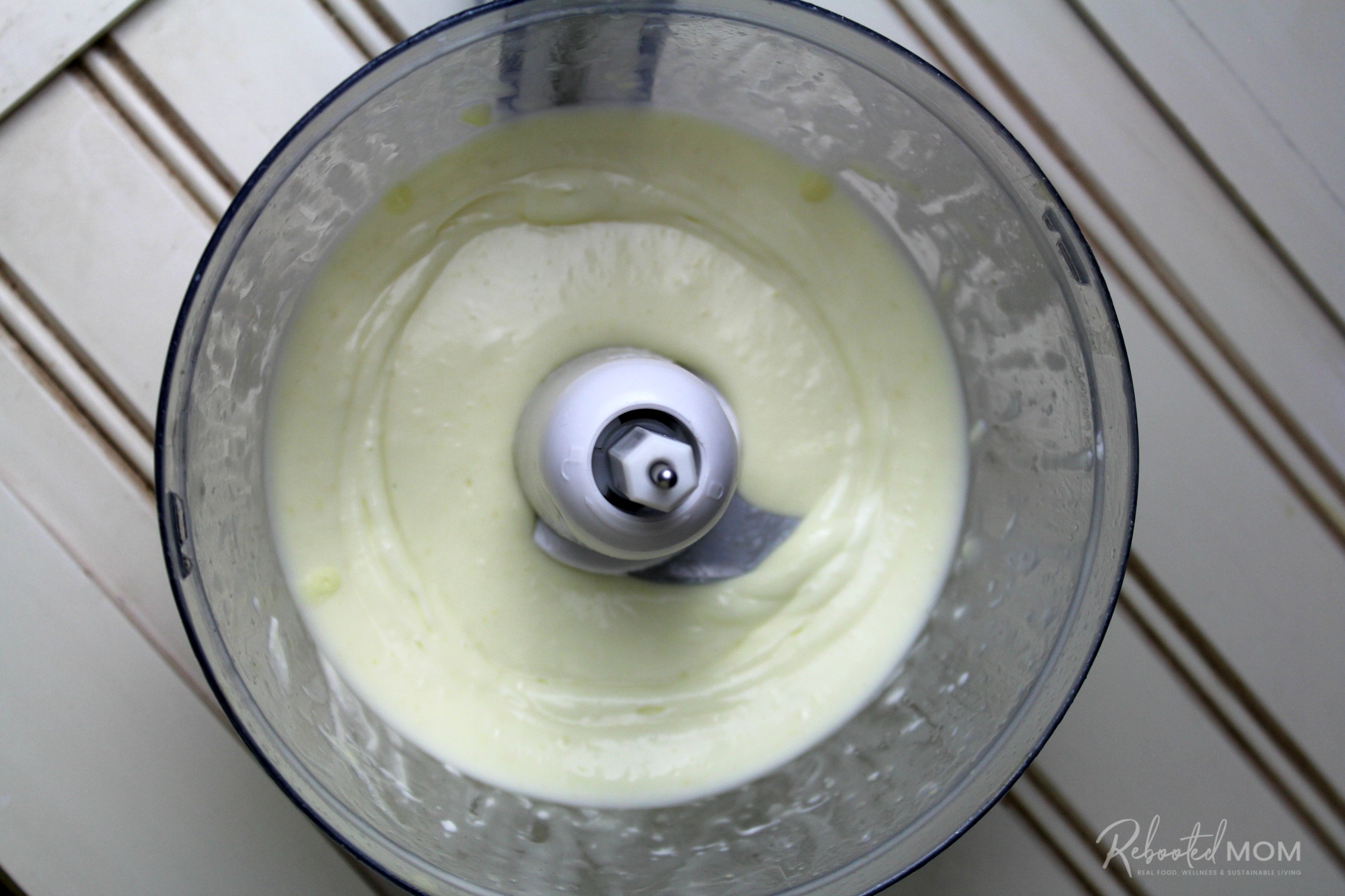 Making homemade mayonnaise in the food processor