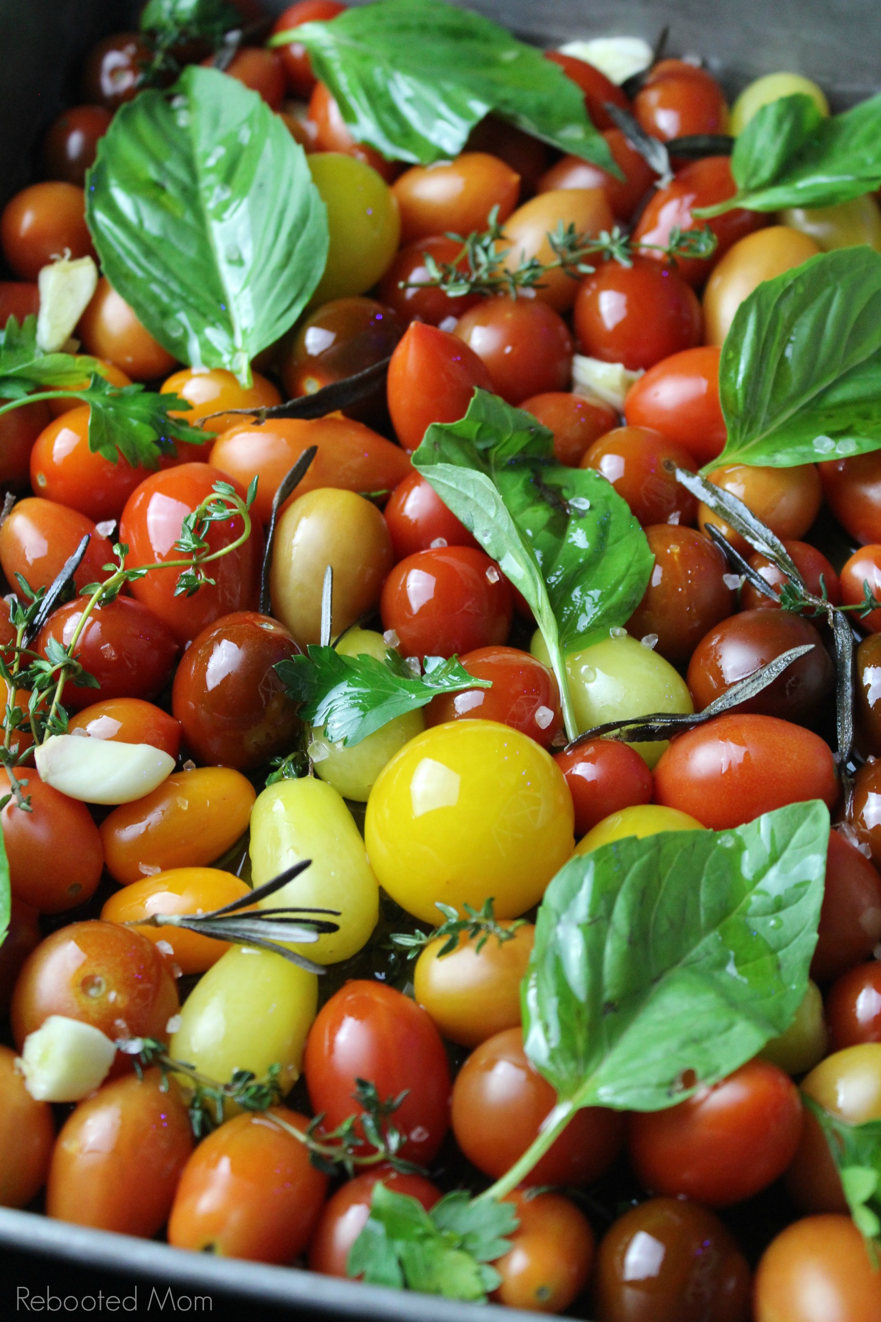 Cherry tomatoes with fresh herbs