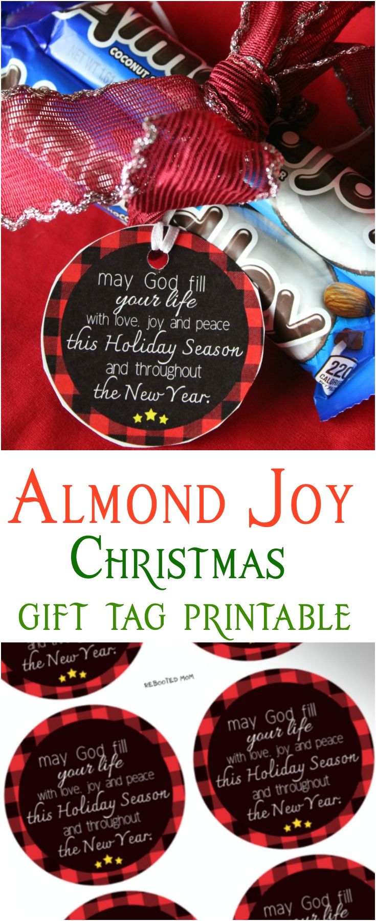 Almond Joy Christmas Gift Tag Printable