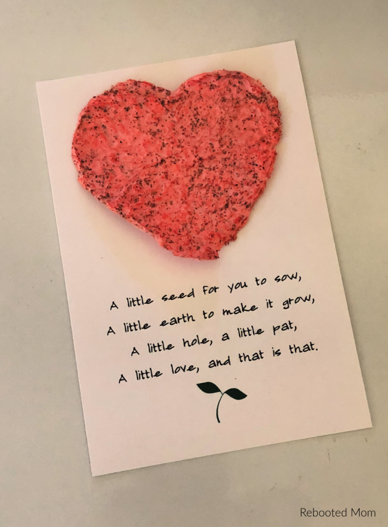 Printable Seed Paper Card Rebooted Mom
