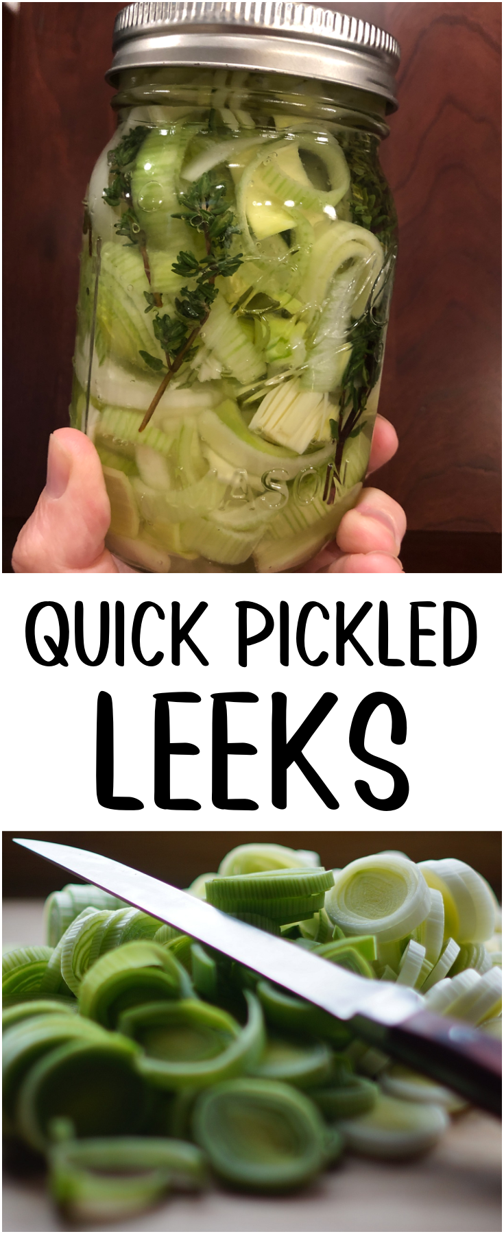 Use up an abundance of leeks to make these Quick Pickled Leeks in a hurry - a few simple ingredients come together nicely for a topping on your favorite dish!