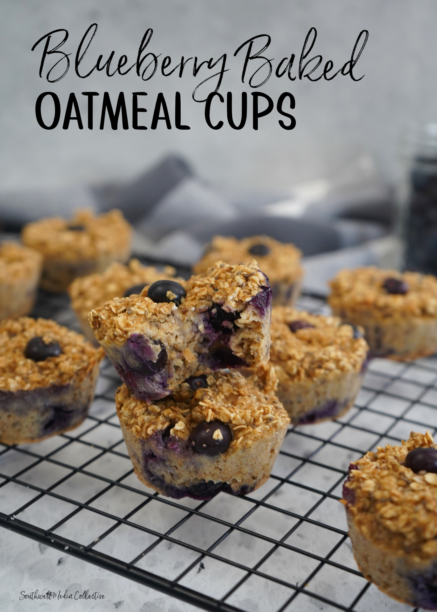 Blueberry Baked Oatmeal Cups combine simple, healthy ingredients into a quick and easy snack that's perfect for a quick breakfast!
