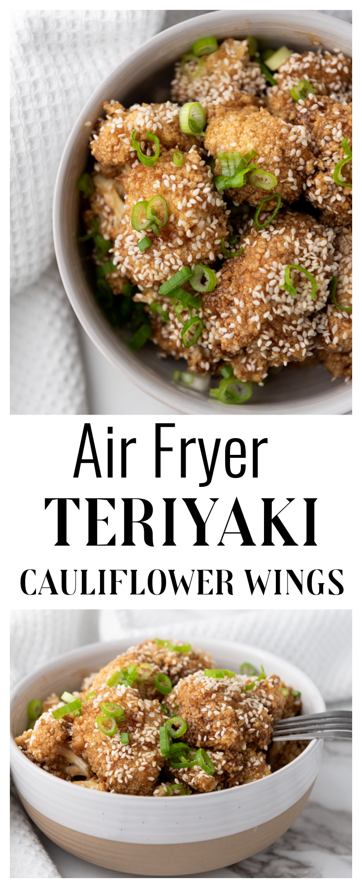 Air Fryer Teriyaki Cauliflower Wings - a beautiful and delicious alternative to traditional teriyaki wings - easily made in your Air Fryer at home in minutes!