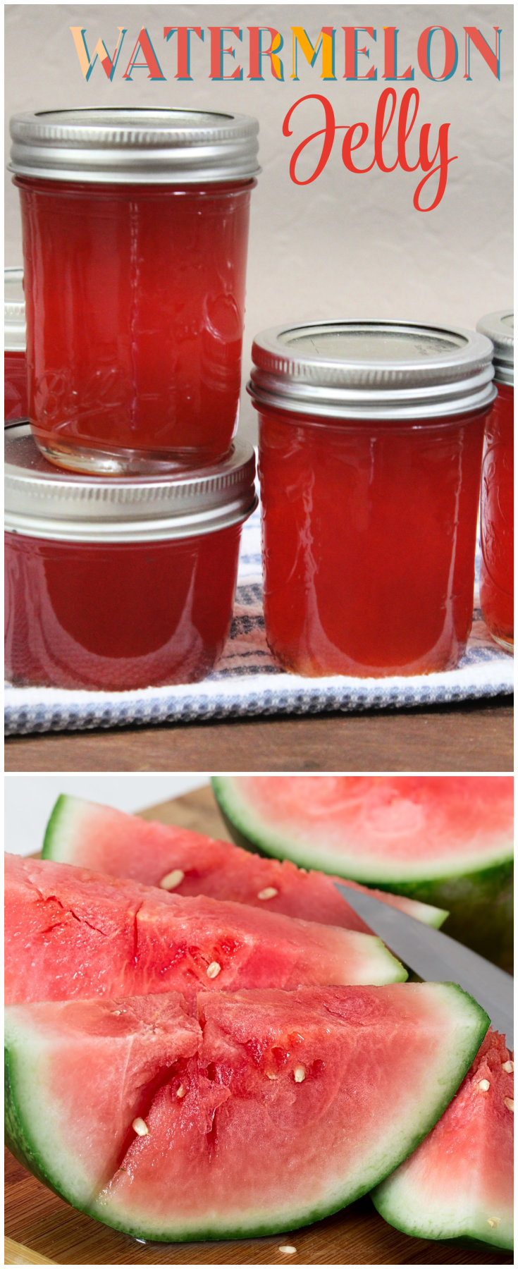 Watermelon Jelly - capture the beautiful color and intense flavor of watermelons in this simple summer jelly, a great way to help you enjoy watermelon long past summer!