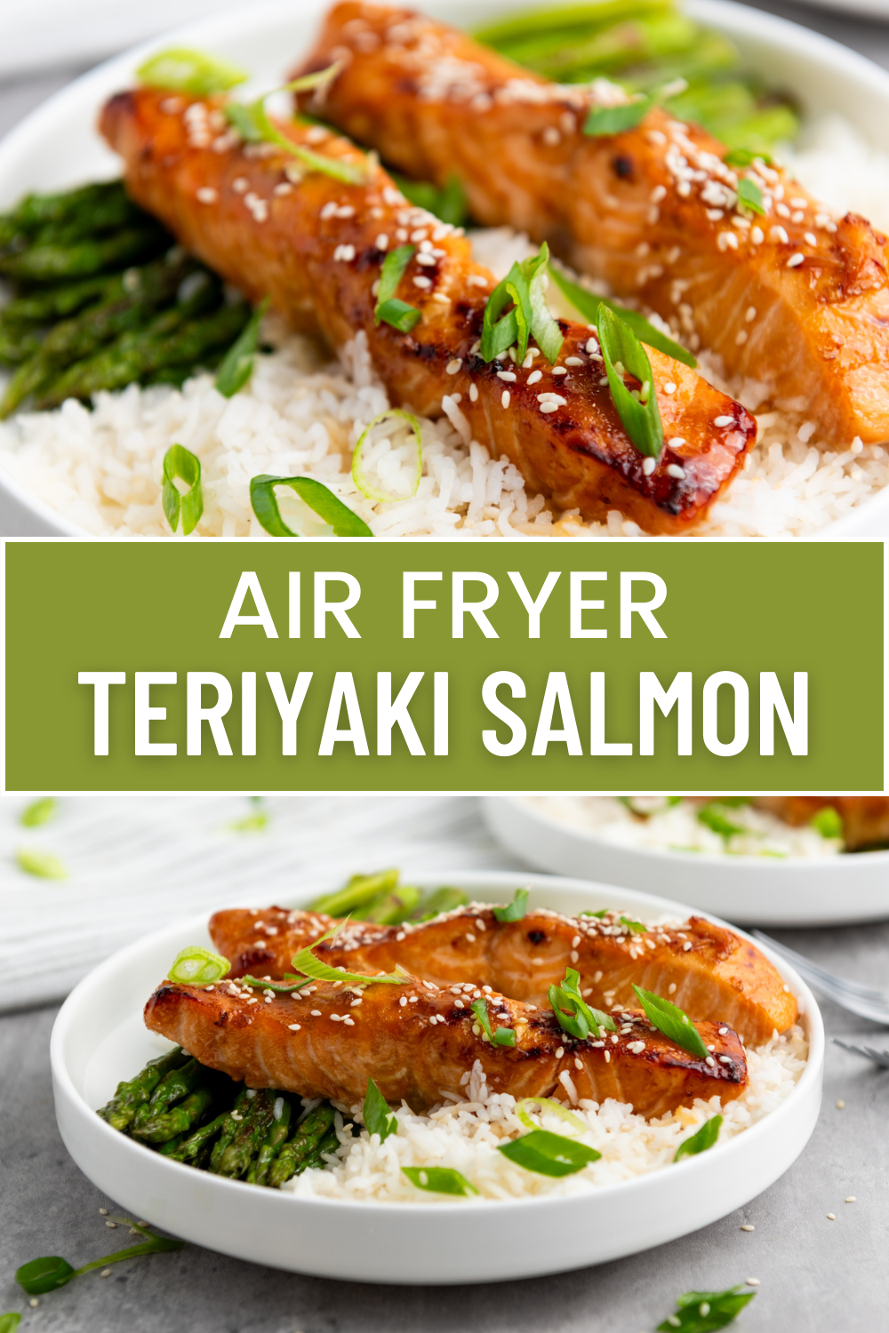 Learn how to make Air Fryer Teriyaki Salmon  - a healthy, protein-packed meal that comes together SO easily and quickly in the air fryer!