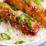 Learn how to make Air Fryer Teriyaki Salmon - a healthy, protein-packed meal that comes together SO easily and quickly in the air fryer!